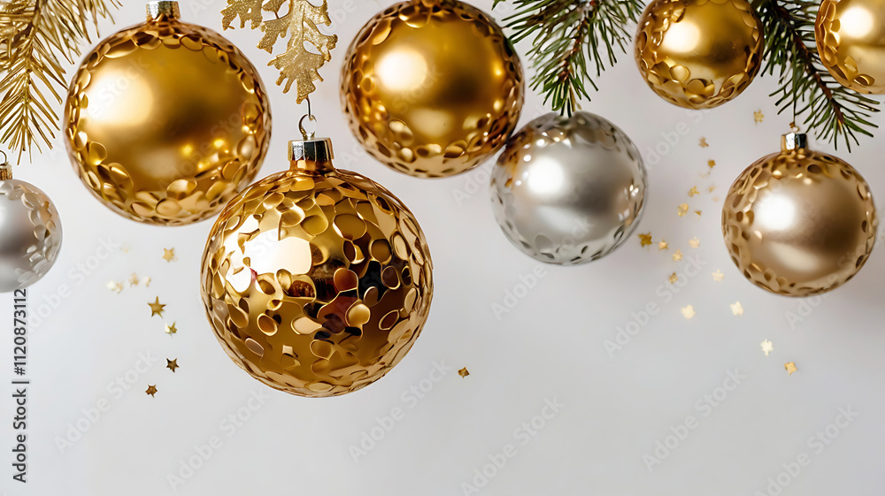 golden christmas ornaments hanging shiny golden christmas ornaments hanging shiny