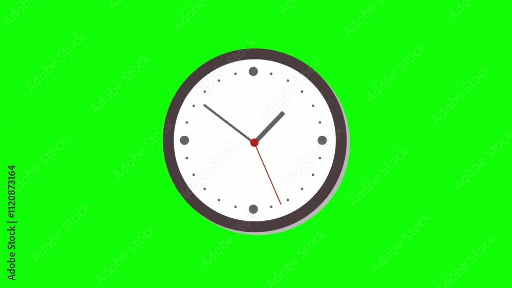 Wall clock with moving arrows on green screen animation (Chroma key)
Wall clock with moving arrows on green screen animation (Chroma key)