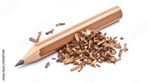 Wallpaper Mural Pencil and wood shavings on a clean background for artistic or educational concepts in stationery and craftsmanship Torontodigital.ca