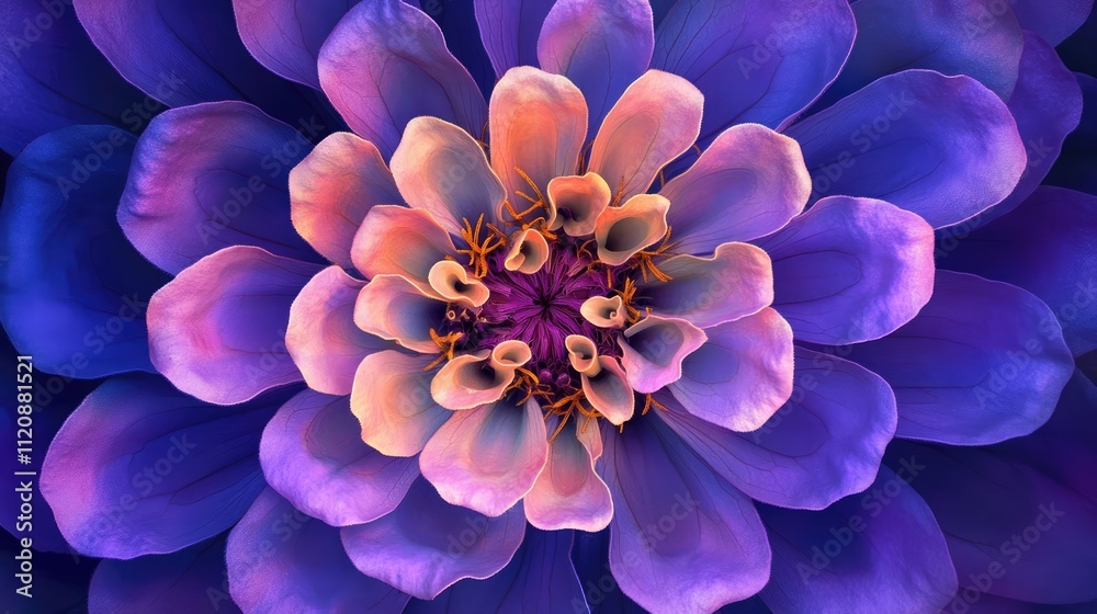 Purple layered Zinnia flower close-up showcasing vibrant colors and intricate petals perfect for summer gardening themes and floral designs Purple layered Zinnia flower close-up showcasing vibrant colors and intricate petals perfect for summer gardening themes and floral designs