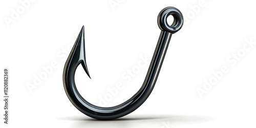 Treble Hook Icon - Black Fishing Tool Symbol for Anglers, Fishing Enthusiasts, and Recreational Fishing Activities, Ideal for Illustrations, Graphics, and Merchandise in Fishing Industry photo