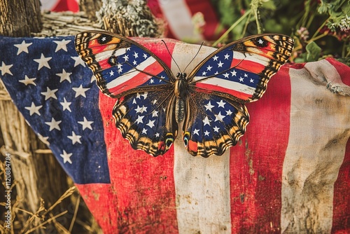  american flag butterfly  photo