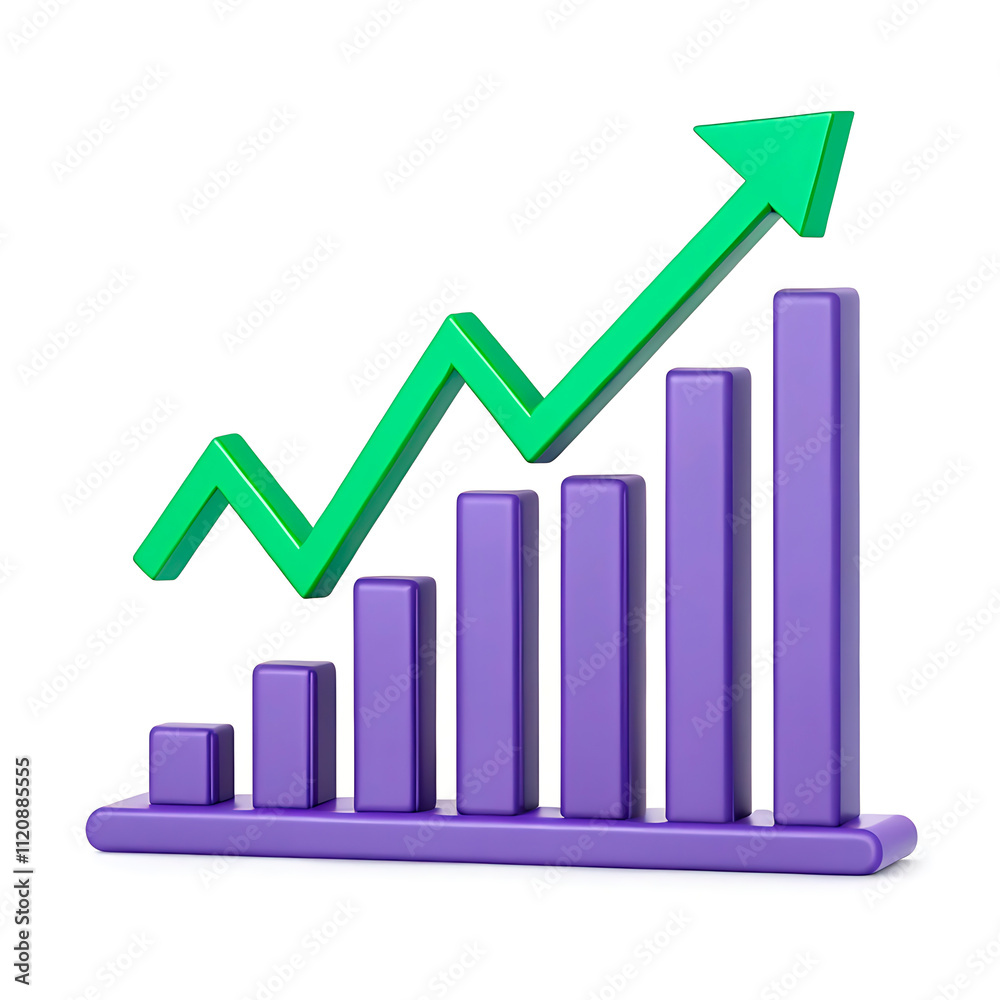 business chart with arrow