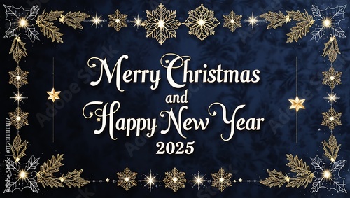 inkling stars of varying sizes and brightness, and elegant serif typography with subtle shadow effects for the festive message 