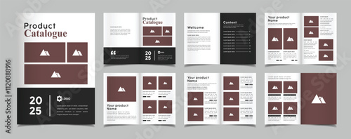 Company product catalog and company brochure minimal catalog template print design