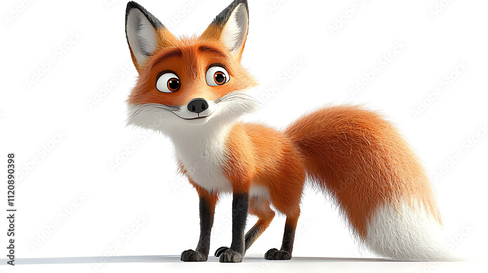 Obraz premium A cartoon fox with a big smile on its face