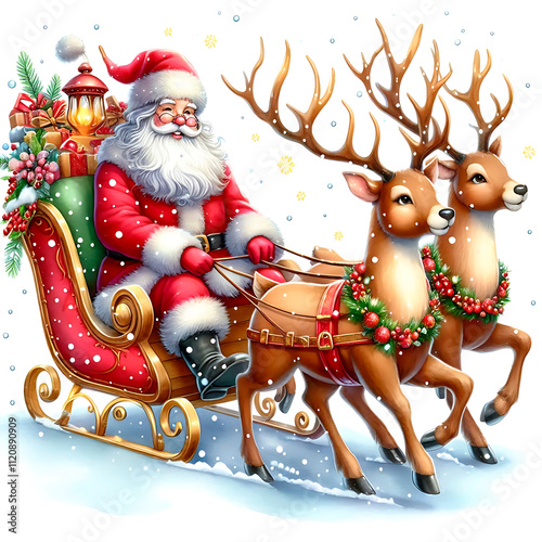 santa claus and reindeer
