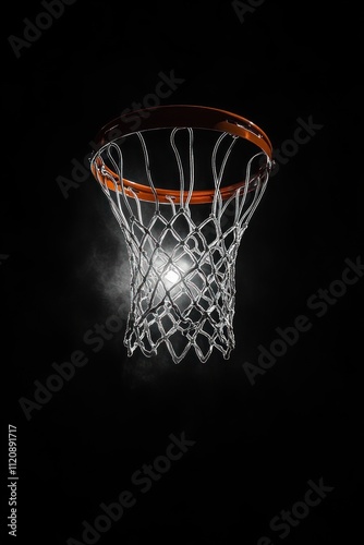 Wallpaper Mural Minimalist Basketball Poster Black Background Hoop Ball Entering Ring Olympic Games Sport Torontodigital.ca