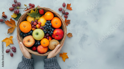 basket of seasonal fruits showcasing health benefits photo