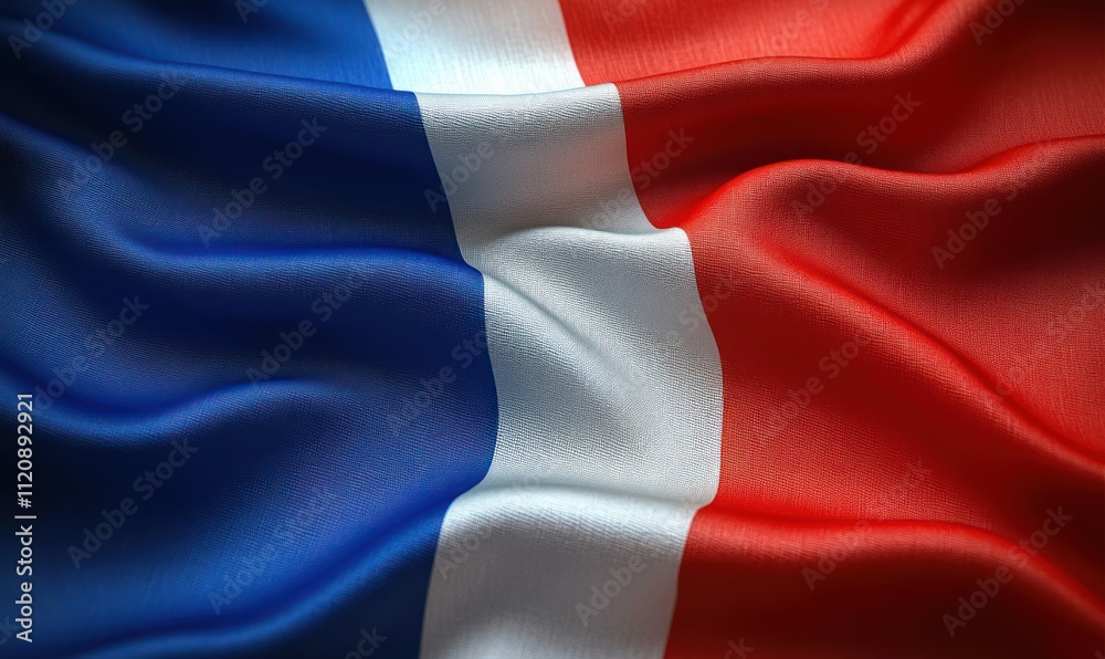 French Flag Waving in the Wind Photorealism Art French Flag Waving in the Wind Photorealism Art