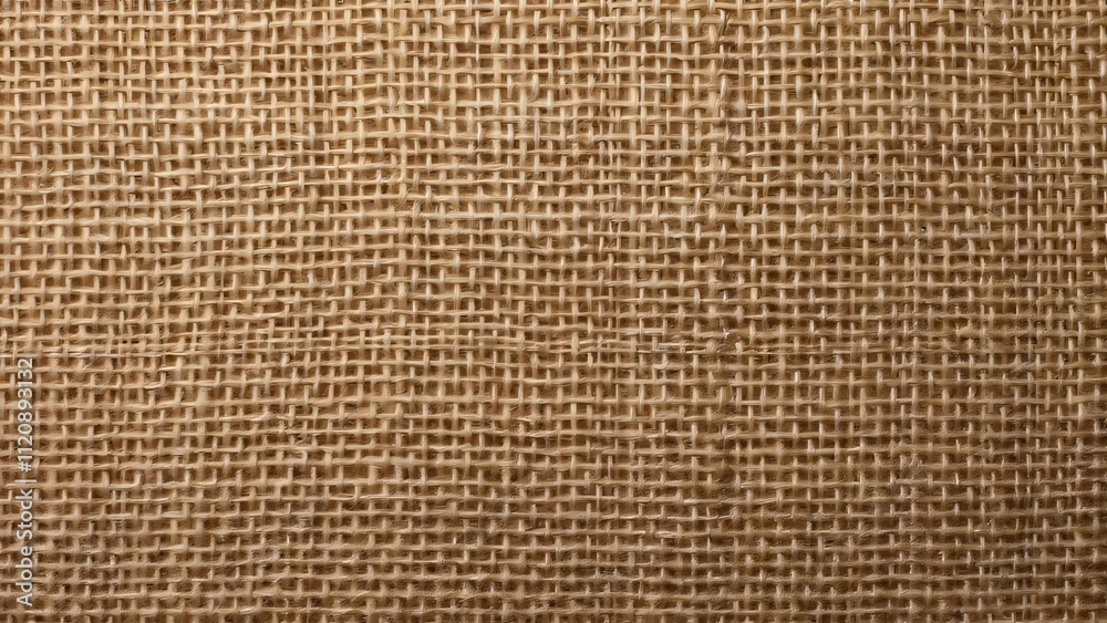 High-Resolution Burlap Fabric Texture, Detailed Weave and Natural Coloration on Brown Background High-Resolution Burlap Fabric Texture, Detailed Weave and Natural Coloration on Brown Background