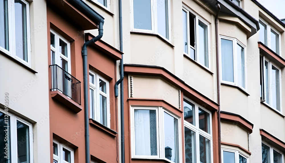 Fototapeta premium Distinct Architectural Styles of Homes on a City