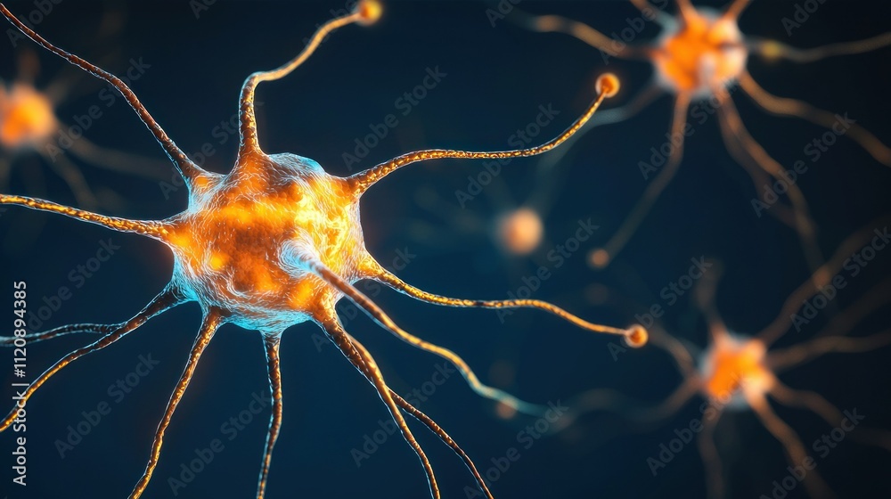 A digital illustration of neurons showcasing their structure and connections. A digital illustration of neurons showcasing their structure and connections.