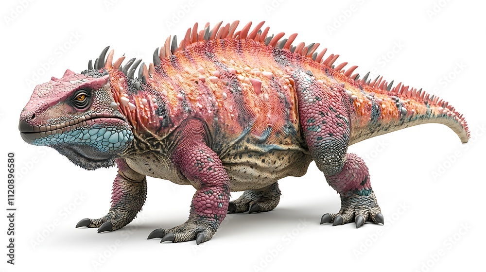 Obraz premium Colorful lizard, reptile, creature, fantasy animal, isolated on white background.