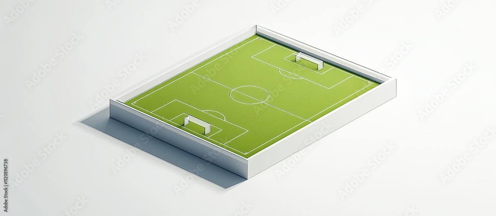 Isometric view of a miniature soccer field. Isometric view of a miniature soccer field.