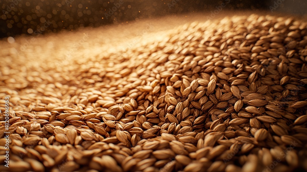 Obraz premium Golden Barley Grains: A Close-Up View of Nature's Bounty