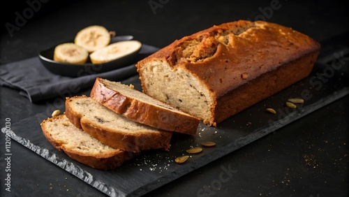 banana bread day background illustration template