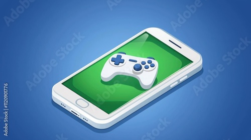 A smartphone displaying a game controller, symbolizing mobile gaming. photo