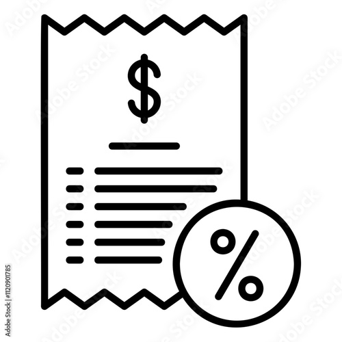 Payment bill icon with discount