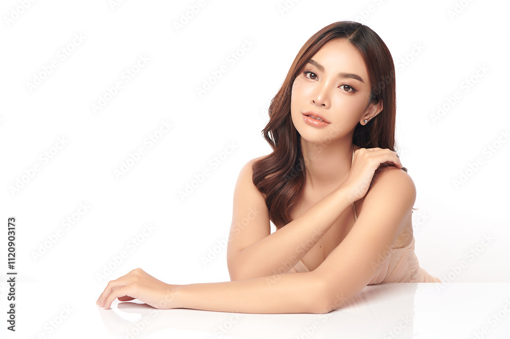 Beautiful young asian woman with clean fresh skin on white background, Face care, Facial treatment, Cosmetology, beauty and spa, Asian women portrait. Beautiful young asian woman with clean fresh skin on white background, Face care, Facial treatment, Cosmetology, beauty and spa, Asian women portrait.