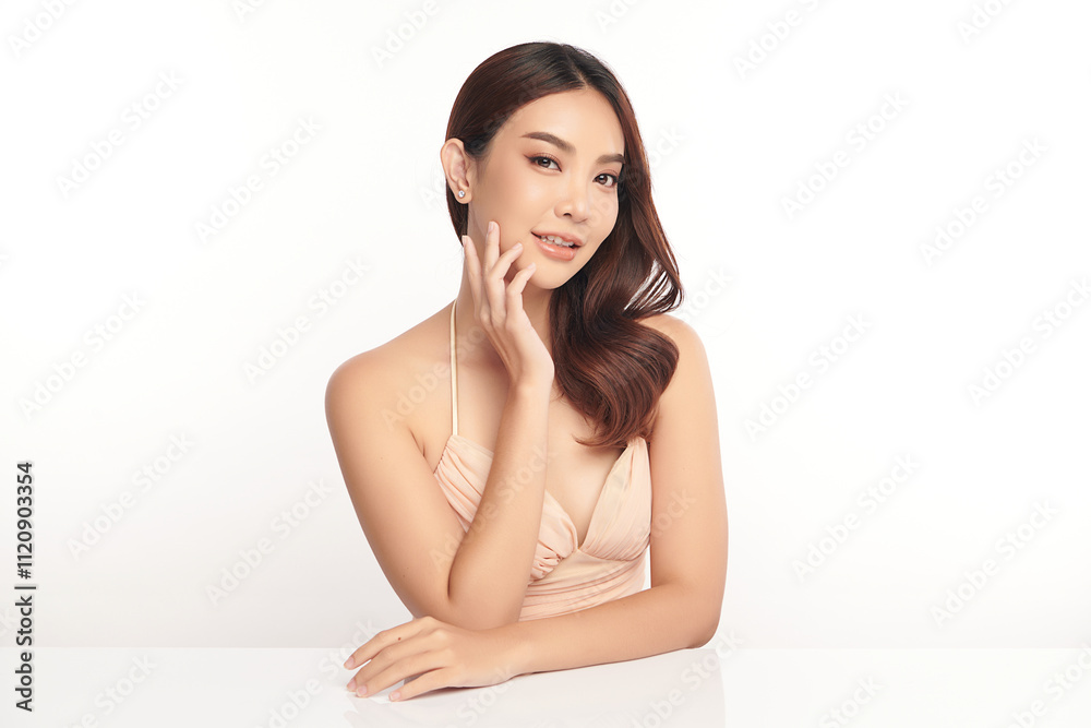 Beautiful young asian woman with clean fresh skin on white background, Face care, Facial treatment, Cosmetology, beauty and spa, Asian women portrait. Beautiful young asian woman with clean fresh skin on white background, Face care, Facial treatment, Cosmetology, beauty and spa, Asian women portrait.
