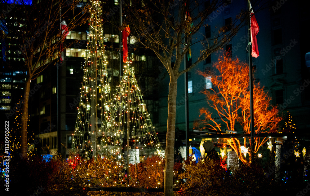 Naklejka premium Christmas tree in the night 