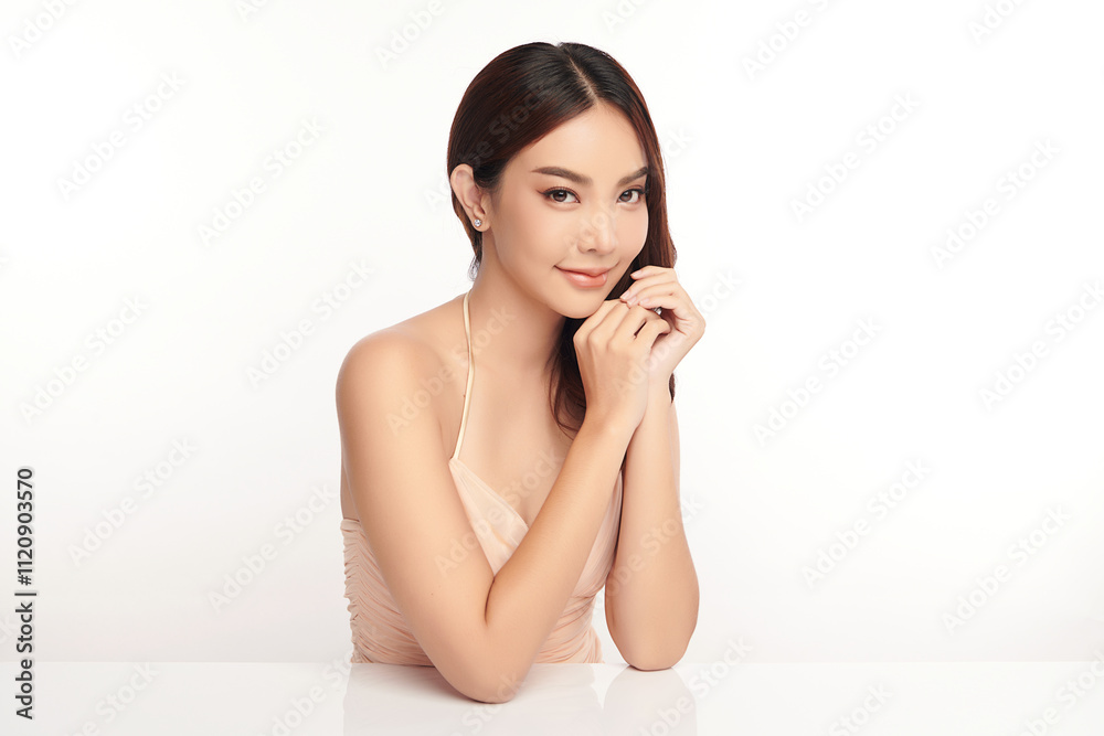Beautiful young asian woman with clean fresh skin on white background, Face care, Facial treatment, Cosmetology, beauty and spa, Asian women portrait. Beautiful young asian woman with clean fresh skin on white background, Face care, Facial treatment, Cosmetology, beauty and spa, Asian women portrait.