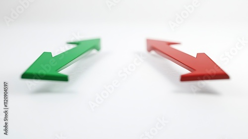 Red and Green Arrows Depicting Market Fluctuations