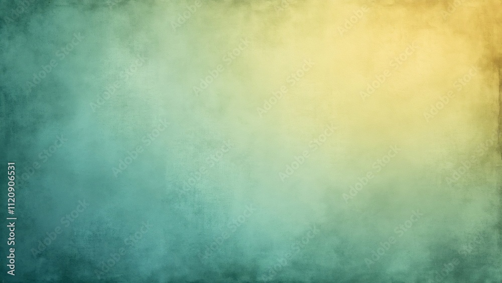 Fototapeta premium Soft Teal and Yellow Textured Background, Aged Paper Design, Subtle Hues, Creative Space