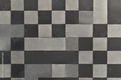 Gray checkered carpet texture background viewed from above, ultra-realistic design for interior decor