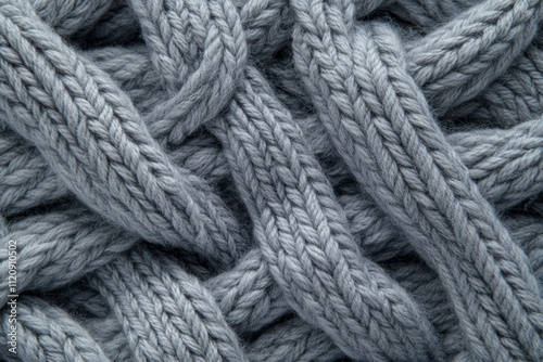 Intricate Gray Knit Carpet Texture Close-Up