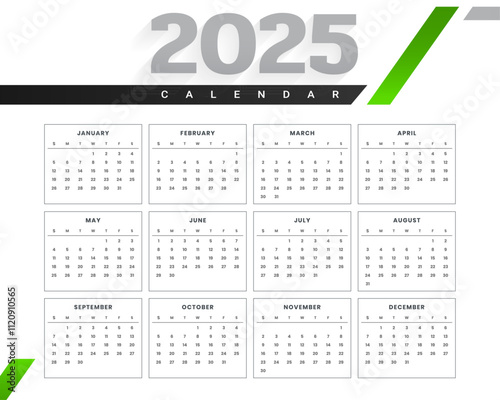 simple 2025 new year calendar template schedule business task