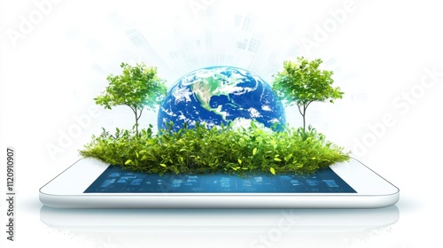 Eco-Friendly Technology Concept with Global Elements