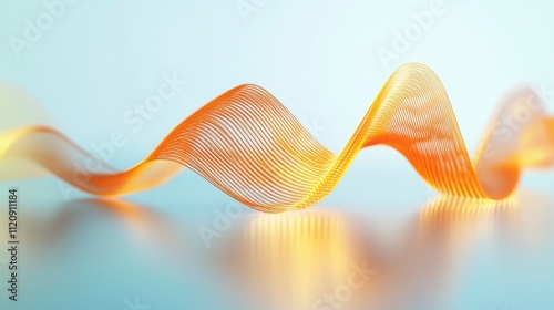 3D Line Graph with Smooth Waves on Clean Background