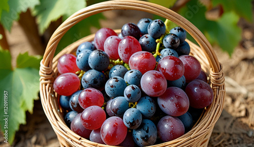 grapes in the basket Generative AI