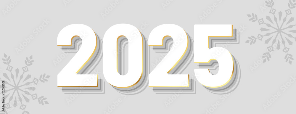 simple 3d 2025 new year holiday banner with text space simple 3d 2025 new year holiday banner with text space