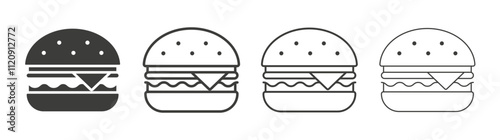 Burger icon pack. vector illustration