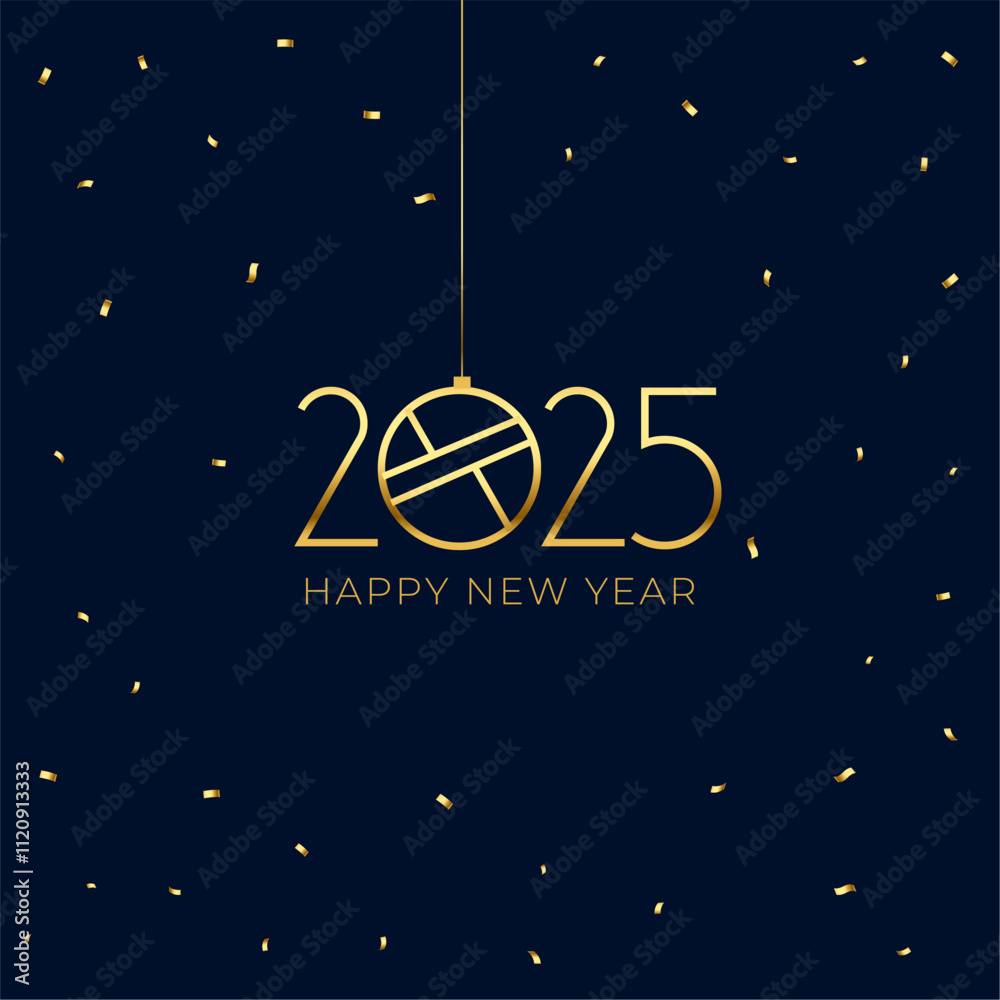 golden 2025 new year festive background with confetti decor golden 2025 new year festive background with confetti decor