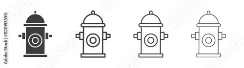 Fire hydrant icon pack. vector illustration