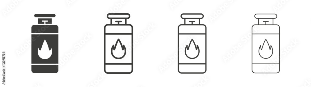Gas cylinders icon pack. vector illustration Gas cylinders icon pack. vector illustration