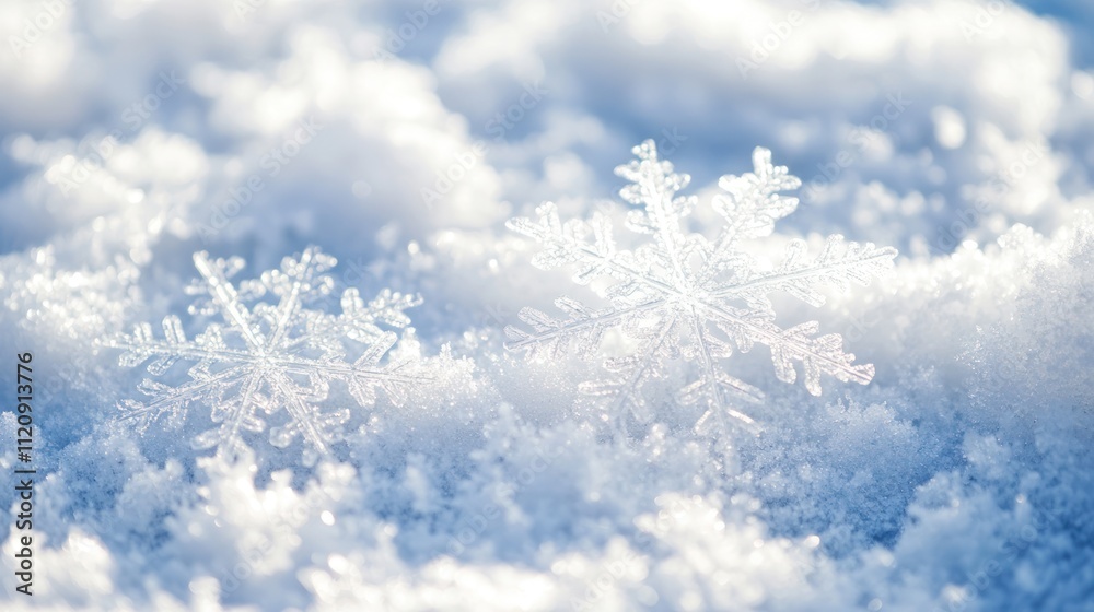 Snowflakes. Background of snow. Snow and winter background Snowflakes. Background of snow. Snow and winter background
