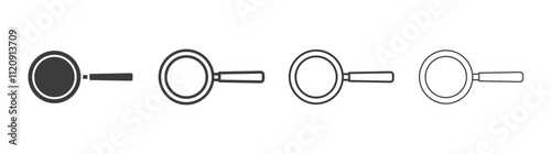 Frying pan icon pack. vector illustration