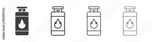 Gas cylinders icon pack. vector illustration