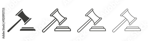 Gavel icon pack. vector illustration