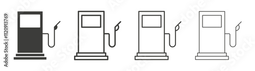 Gas station icon pack. vector illustration