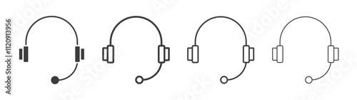 Headphone icon pack. vector illustration