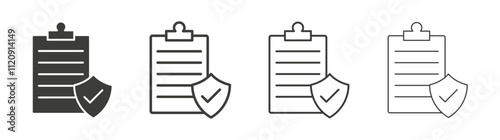 Insurance policy icon pack. vector illustration