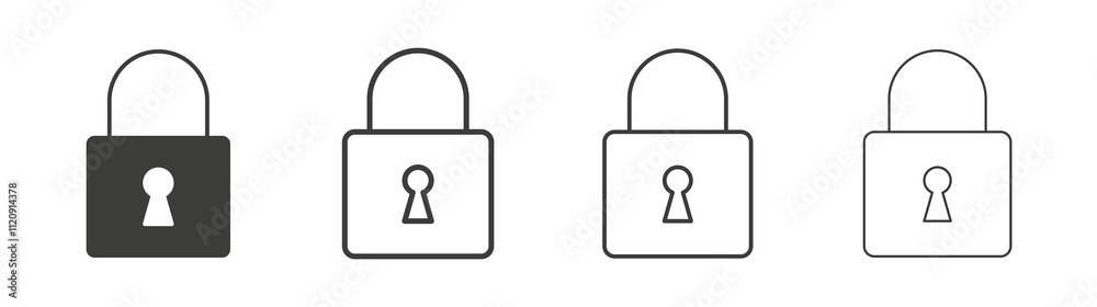 Lock icon pack. vector illustration Lock icon pack. vector illustration