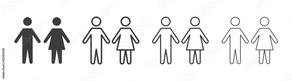 Fototapeta premium Man and woman icon pack. vector illustration