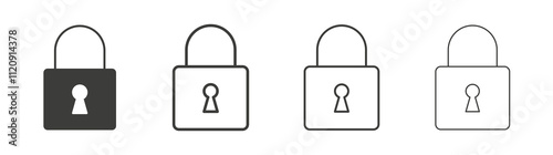 Lock icon pack. vector illustration